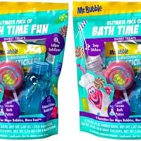 Mr. Bubble Ultimate Pack of Bath Time Fun 4 Favorites, Bath Potion, Bath Bomb, Soap Stickers, Bubble Bath (Pack of 2)