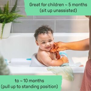 Ingenuity My Bath Seat for Sit-Up Baby Bathing, Sure & Secure Suction Cups, ASTM Safety Tested & Approved, Backrest for Assisted Sitting, Easy Setup & Storage, Gray - Image 3