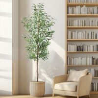 Artificial Olive Tree 5FT Tall Faux Silk Plant 60inch Fake Olive Tree with Trunk and Lifelike Fruits for Home Office Decor Indoor 1pack