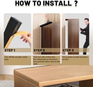 Furniture Anchor Two-sided Self-adhesive,Anti-Tip Furniture Anchors for Baby Proofing,No Drill Furniture Foam Anchor-Preventing Furniture Falls Protecting Kids and Pets (5 Pack) - Image 5