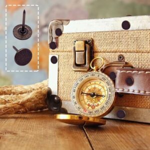 Maozaa Flat Head Upholstery Tacks, 100Pcs 7/16 Inch Flat Thumb Tacks, Bronze Vintage Style Decorative Tacks Nails for Furniture Sofa, Furniture Tacks - Image 6