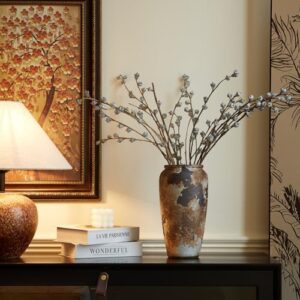 Rustic Vase for Home Decor, Farmhouse Terracotta Vases, Stone Vases, Large Vases for Living Room Decor, Rustic Flower Vase Decoration for Living Room Tall Ceramic Vase - Image 2