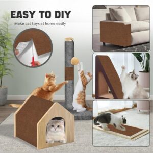 Cat Scratch Couch Furniture Protector, Adhesive Cat Scratch Pad Deterrent for Furniture, DIY Climbing Cat Scratcher Couch Protector from Cat Claws Scratching Mat for Indoor (Brown,78.7x15.8Inch) - Image 5