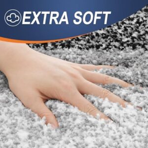 OLANLY Bathroom Rugs Sets 3 Piece, Soft Absorbent Microfiber Bath Mats and U-Shaped Contour Toilet Rug, Plush Shaggy Bath Mat Set for Bathroom (47"x20"+24"x16"+24"x20", Black) - Image 3