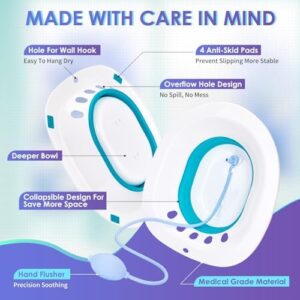 Sitz Bath for Hemorrhoids, Sitz Bath for Toilet Seat, Postpartum Care, Perineum Relief, Sits Bath Kit for Women - Collapsible, Wide Seat, Deeper Bowl - Use w/Sitz Bath Salt - Image 4