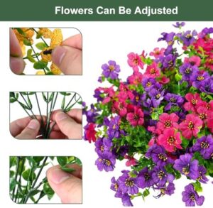 Artificial Flowers for Outdoor, 20 Bundle UV Resistant Fake Silk Flowers, Realistic Faux Plants for Outside Indoor Porch Patio Window Box Planter Home Decor (Purple) - Image 2