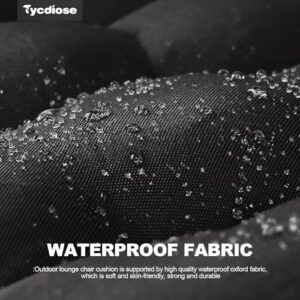 Outdoor Chaise Lounge Chair Cushion Waterproof 66 x 21 x 4 Inches Indoor Outdoor Memory Foam Lounge Chair Cushions with Ties, Soft Thickened Lounge Chair Cushions for Outdoor Furniture, Black - Image 4