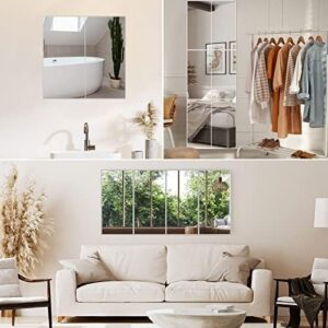 Queekay 10 Pcs Home Gym Mirrors 12" x 24" Acrylic Wall Mirror Tiles 2mm Thick Self Adhesive Mirror Sheets Frameless Wall Mounted Mirror Stickers Decor for Workout Bedroom Ceiling - Image 5