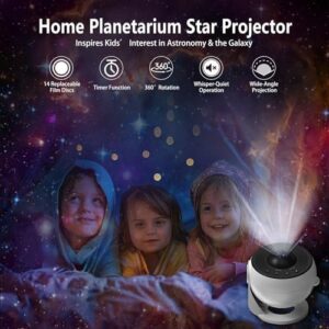 Upgrade Galaxy Projector for Bedroom, Home Planetarium Projector Lamp,LED Space Galaxy Lamp, Room Decor for Kids Adults with 13 Planet Discs, Moon/Nebula/Night Light Star Projector with Timer - Image 6