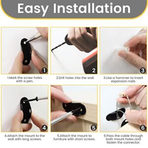 Furniture Anchors (10 Pack) Anti Tip Furniture Straps for Baby Proofing, 400lbs Tension Earthquake Resistant Metal Straps, Furniture Wall Anchor Prevent Baby Pet from Falling Furniture - Image 6