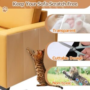 Cat Scratch Furniture Protector - 3 Sizes Sticky Tapes Specially Designed for Leather Furniture, Anti-Scratch Couch Protector, No Pins, 12 Pack - Image 6