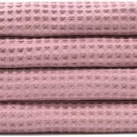 Lavien Home, 100% Cotton Waffle Weave Towels, Highly Absorbent, Quick Drying and Soft Textured (Dusty Rose, 18" x 34" (4-Pack))