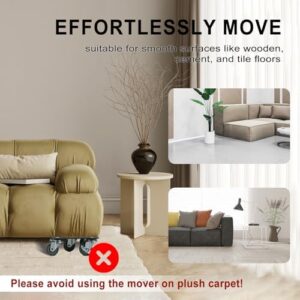 Furniture Dolly, Furniture Movers with 5 Wheels 360° Rotating, Maximum Load 1736 lbs Heavy Duty Carbon Steel Panel with 4pcs Anti-Slip Pads, Lifter Mover Tool Set for Heavy Sofa, Appliances - Image 6
