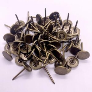 Maozaa Flat Head Upholstery Tacks, 100Pcs 7/16 Inch Flat Thumb Tacks, Bronze Vintage Style Decorative Tacks Nails for Furniture Sofa, Furniture Tacks - Image 5