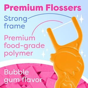 Kids Flossers 4 Pack (200 Total), Kids Floss Picks, Flossers Kids, Floss for Kids, Cute Animal Shapes, Glides Easy Between Teeth, Flosser Helps Prevent Tooth Decay & Gum Disease, Bubble Gum Flavored - Image 3