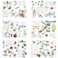 Rub on Transfers for Furniture Crafts Stickers - 6 Sheets Inspirational Dragonfly Rub on Transfer Stickers Furniture Crafts Flowers Decals for Wood Door Window Home Office Decor 11.8 x 8.2 Inch