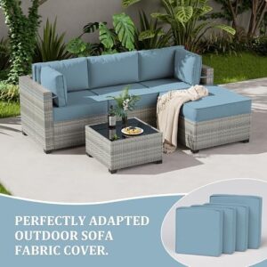 9 Pcs Outdoor Patio Cushions Covers Replacement Waterproof with Zipper for 5 Pcs Patio Furniture Set, Covers Only - Image 5