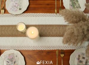 FEXIA Boho Table Runner for Spring Home Decor with Tassels 72 Inches Long Farmhouse Rustic Table Runner Macrame Burlap Table Decoration for Living Room Bridal Shower(12x72 Inches) - Image 6