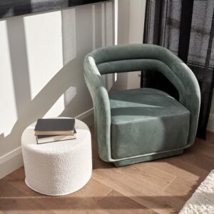 ZICOTO Beautiful Boucle Pouf Ottoman and Foot Rest - Elevate Your Living Room Decor with Lightweight Comfort and Charm - A Round Modern Foam Filled Foot Stool Perfect to Rest Your Feet - Image 4