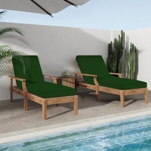Chaise Lounge Cushions Outdoor, 72"x21"x3" Triple-Waterproof Outdoor Chair Cushions with Removable Cover, 4 Adjustable Ties Lounge Chair Cushions for Outdoor Furniture, Forest Green - Image 7