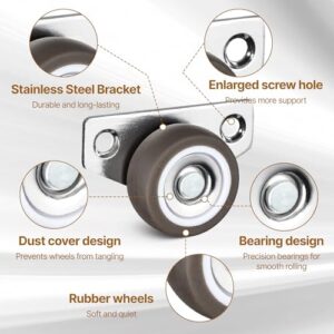 4Pcs 1.25 Inch Small Side Mount Casters - Mini Low Profile Rigid Caster Wheels for Wooden Furniture, Underbed Drawers, Trays, DIY Projects, Side Mount Casters - Image 4