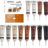 SEISSO Wood Repair Kit Wood Touch up Paint Restore Any Wood Furniture Wood Stain, 12 Colors Cover Surface Scratch for Wooden Floor Table, Filler Furniture Paint Oak, Cabinet, Door, Veneer, Walnut