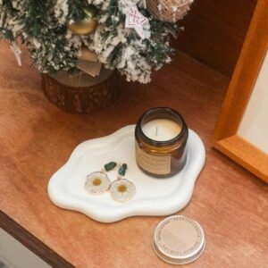 Ceramic Jewelry Tray Trinket Dish, Decorative Cloud Vanity Key Tray for Women, Ring Holder Dish, Cute Jewelry Plate Bowl Room Decor Aesthetic, White, Medium - Image 6