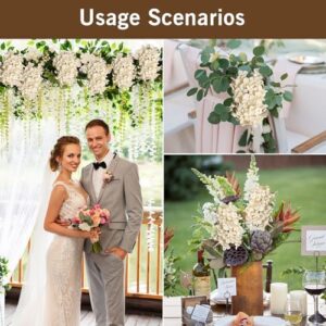 Fake Flowers Hydrangea Silk Flowers With Stems White Flowers Fake Flowers In Vase Hydrangea Artificial Flowers Winter Flowers Artificial For Decoration Vase Decor 24"(Cream Color)8PCS Wthout Vase - Image 7