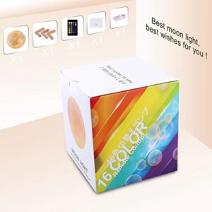 LOGROTATE Moon Lamp, 16 Colors LED Night Light for Kids 3D Printing Moon Light with Stand& Remote/Touch Control & Timing, Moon Light Lamp for Kid Friend Birthday Gifts, Room Decor (Diameter 4.8 INCH) - Image 8