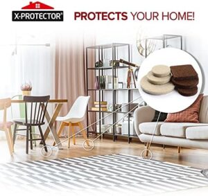 Felt Furniture Pads X-PROTECTOR 133 PCS Premium Furniture Pads - Felt Pads Furniture Feet Best Wood Floor Protectors - Protect Your Hardwood & Laminate Flooring! Brown and Beige - Image 6