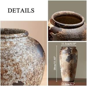 Rustic Vase for Home Decor, Farmhouse Terracotta Vases, Stone Vases, Large Vases for Living Room Decor, Rustic Flower Vase Decoration for Living Room Tall Ceramic Vase - Image 6