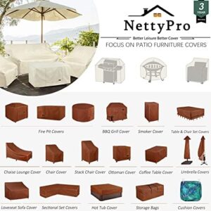 NettyPro Patio Chair Seat Cushion Covers Set 4, Waterproof Outdoor Furniture Cushion Slipcovers with Zipper and Tie, 21 x 19 x 3 Inch, Replacement Cover Only, Vintage - Image 7