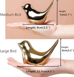 FANTESTICRYAN Small Birds Statues Gold Home Decor Modern Style Figurine Decorative Ornaments for Living Room, Bedroom, Office Desktop, Cabinets - Image 4