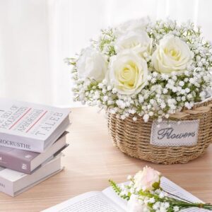 50 Pcs Babys Breath Artificial Flowers, Baby Breath Flowers Artificial Bulk, Real Touch White Fake Flowers, Faux Babies Breath Gypsophila for Wedding Home Decor Floral Arrangement - Image 2