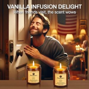 Vanilla Scented Candle Set 2 Pack, Candle for Home Scented, Odor Eliminating, Stress Relief, 15oz, 110 Hours Long Lasting Soy Wax Gift Set for Women - Image 4