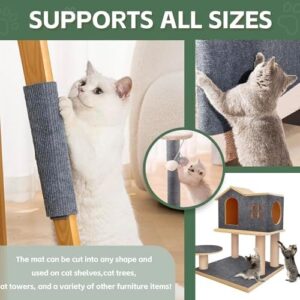 78.7"x15.8" Cat Scratch Mat, Self-Adhesive Carpet Protector for Furniture, Walls & Cat Towers, Trimmable DIY Climbing Scratcher, Replacement Pads for Indoor Cats (Dark Grey) - Image 6