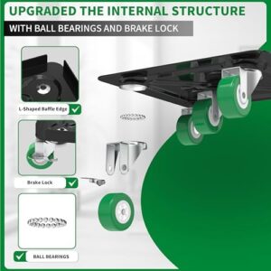 NESTEASY Heavy Duty Furniture Dolly 360° Rotating 5 Wheels, Alloy Steel Furniture Movers Upto 3000 lbs/1360 Kg Load Capacity with Measure Tape and Leveler (5.3x5.3 in) - Image 2