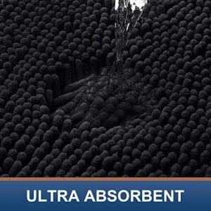 Smiry Luxury Chenille Bathroom Rugs 30x20, Extra Soft and Absorbent Shaggy Bath Mat, Machine Washable, Non-Slip Plush Carpet Runner for Tub, Shower, and Floor, Home Decor Accessories, Black - Image 4