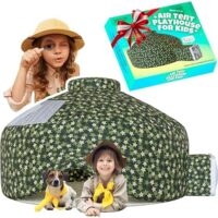 Skywin Air Tent Fort Playhouse for Kids - Inflatable Kids Fort Sets Up and Stores Away in Seconds (Fan NOT Included) (Camo)