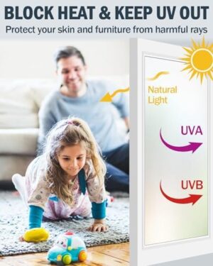 Frosted Glass Window Privacy Film with Installation Tools, Removable, Peep-Proof, Static Cling, Heat Control, UV Protection, Anti-Glare, Ideal for Home, Shower (23.6 x 157.5 Inch) - Image 3