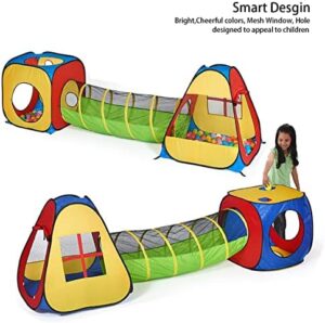 UTEX 3 in 1 Pop Up Play Tent with Tunnel, Ball Pit for Kids, Boys, Girls, Babies and Toddlers, Indoor/Outdoor Playhouse,Yellow - Image 2