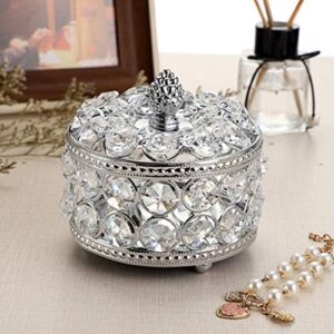 Hipiwe Crystal Mirrored Jewelry Box Jewelry Trinket Organizer Box Home Decor Ring Earrings Necklace Storage Holder Keepsake Box - Image 2