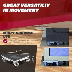 Furniture Movers with 3 Wheels & Lifter Set - 360° Rotation, Supports 2650 lbs - Includes 4 Dollies, Pry Bar, Non-Slip Pads, & Storage Bag - Image 7