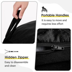 Bean Bag Chairs for Adults - Memory Foam Furniture BeanBag Chair - Kids/Teens Sofa with Soft Micro Fiber Cover - Round Fluffy Couch for Living Room Bedroom College Dorm - 3 ft, Black Stripe - Image 5