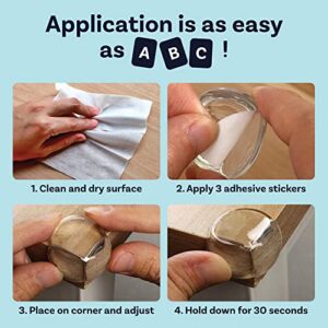 Corner Protector for Baby, Protectors Guards - Furniture Corner Guard & Edge Safety Bumpers - Baby Proof Bumper & Cushion to Cover Sharp Furniture & Table Edges - Clear and Transparent - (24 Pack) - Image 5