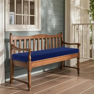 Outdoor Bench Cushion Waterproof 48"x18" – Fade-Resistant Patio Furniture Cushion with Ties for Porch Swing, Loveseat, or Indoor Bench Replacement, Navy Blue - Image 2