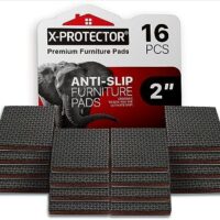 X-PROTECTOR Non Slip Furniture Pads - 16 Premium Furniture Grippers 2"! Self-Adhesive Rubber Feet Furniture Feet - Ideal Non Skid Furniture Pad Floor Protectors - Keep Furniture in Place!