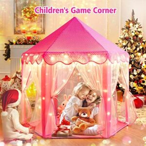 Monobeach Princess Tent Girls Large Playhouse Kids Castle Play Tent with Star Lights Toy for Children Indoor and Outdoor Games, 55'' x 53'' (DxH) - Image 4