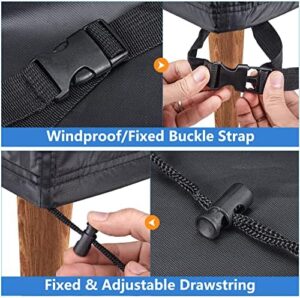 Heavy Duty Patio Sofa Cover Waterproof, Mrrihand 2-Seater Outdoor Sofa Loveseat Cover, Outdoor Patio Furniture Cover with Air Vent and Handles, 60" L×34" D×30" H, Black - Image 3