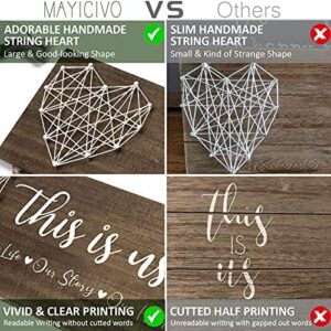 Mothers Day Gifts for Mom Women, Housewarming Gifts New Home Wall Decor Sign, This Is Us Family Picture Frame Wedding Gifts for Couples Farmhouse Rustic Wood Hanging Photo Holder New Homeowner Gifts - Image 7